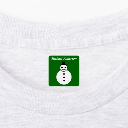 Étiquettes Smiling Noël Snowman Custom (Apposé)