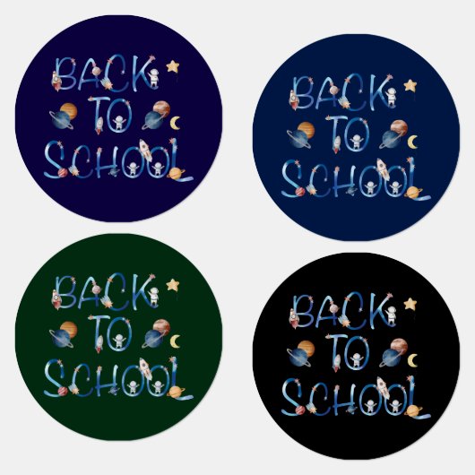 Étiquettes Space, back to school (Groupe)