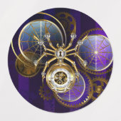 Étiquettes Spider Steampunk sur Arrière - plan pourpre (Design 2)