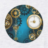 Étiquettes Steampunk Arrière - plan turquoise avec Gears (Design 2)