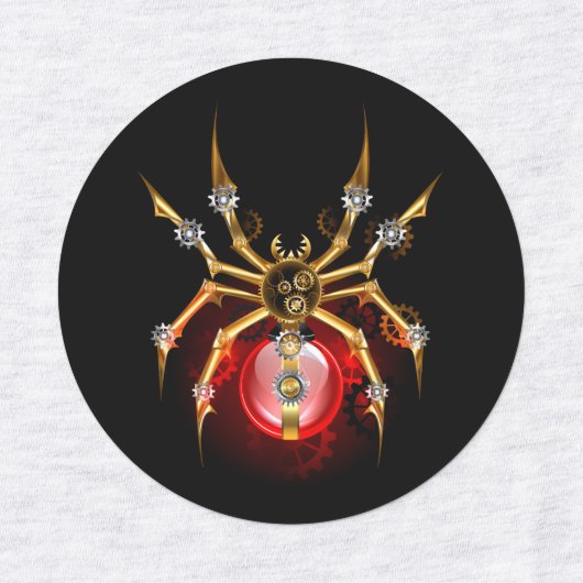 Étiquettes Steampunk spider on black (Design 1)