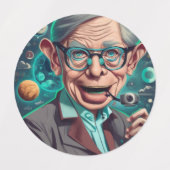 Étiquettes Stephen Hawking Genius (Design 2)