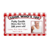 étiquettes Sticker 100 ans - Facile à Customiser (Devant)