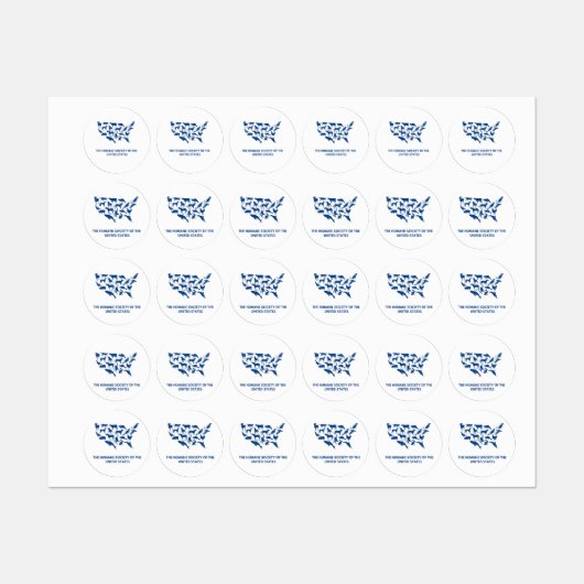 ÉTIQUETTES STICKERES HUMANE SOCIETY DES ÉTATS-UNIS (Feuille)