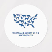 ÉTIQUETTES STICKERES HUMANE SOCIETY DES ÉTATS-UNIS (Design 1)