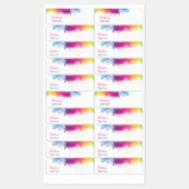 Étiquettes Stock de teinture à éclaboussure arc-en-ciel (Feuille)