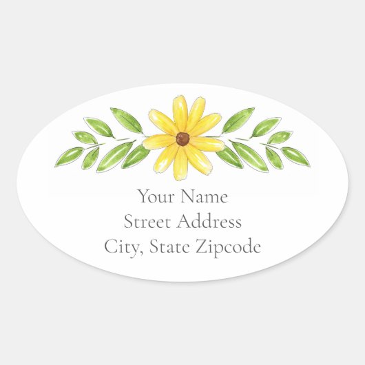 étiquettes 'Stylo Floral Jaune et Swag Aquarelle' (Devant)