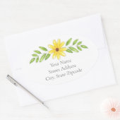 étiquettes 'Stylo Floral Jaune et Swag Aquarelle' (Enveloppe)