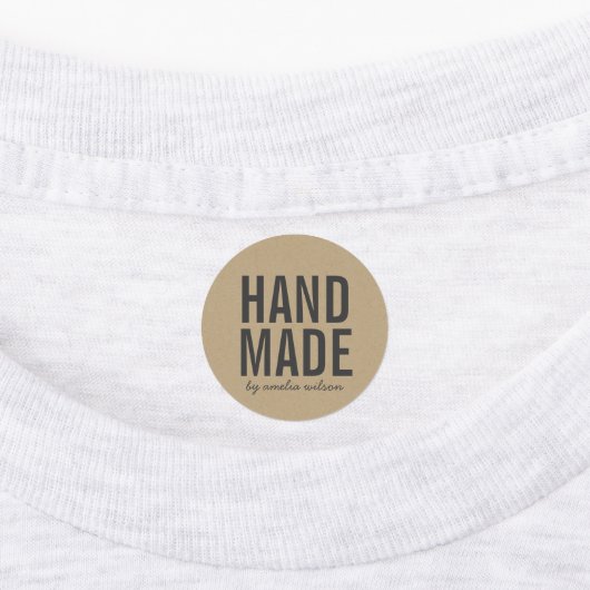 Étiquettes Stylo Rustique Bold Faux Kraft fait main (Apposé)