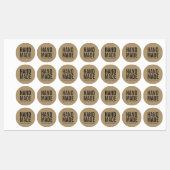 Étiquettes Stylo Rustique Bold Faux Kraft fait main (Feuille)