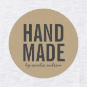 Étiquettes Stylo Rustique Bold Faux Kraft fait main (Design 2)