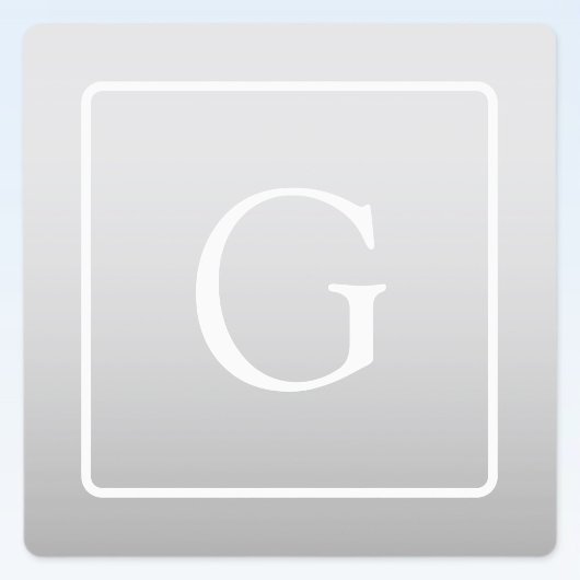 Étiquettes Subtil Gray Gradient Nom de famille Monogramme