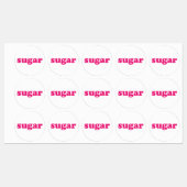 Étiquettes Sucre blanc rose chaud typographie moderne nourrit (Feuille)