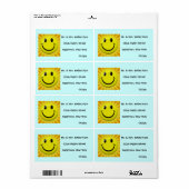 Étiquettes Sunny Face (Feuille entière)