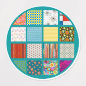 Étiquettes Surface composée d'images rétro (Design 2)