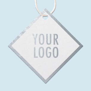 Étiquettes Suspendues en Feuille d'Argent Logo Per