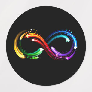 Étiquettes Symbole de l'infini de comètes arc-en-ciel