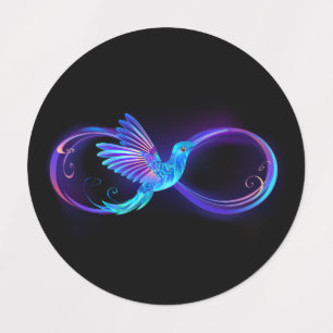 Étiquettes Symbole de Neon Infinity par Glowing Hummingbird