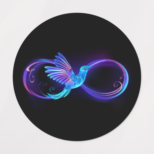 Étiquettes Symbole de Neon Infinity par Glowing Hummingbird (Design 1)