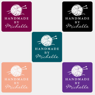 Étiquettes Symbole de tricot en laine fait main personnalisé 