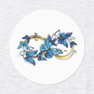 Étiquettes Symbole infini de papillons Morpho bleus