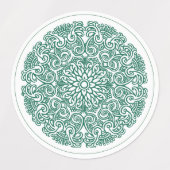 Étiquettes Symbole Mandala du Cercle Vert de l'Univers (Design 2)