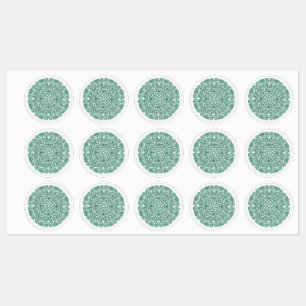 Étiquettes Symbole Mandala du Cercle Vert de l'Univers