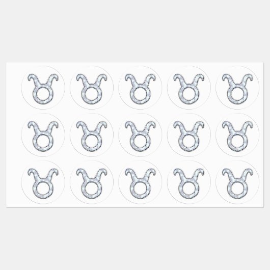 Étiquettes Symbole Taurus de Mère de Perle sur Camo numérique (Feuille)