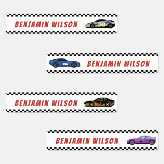 Étiquettes Tag étanche cool Race Care Nom personnalisé (Groupe)