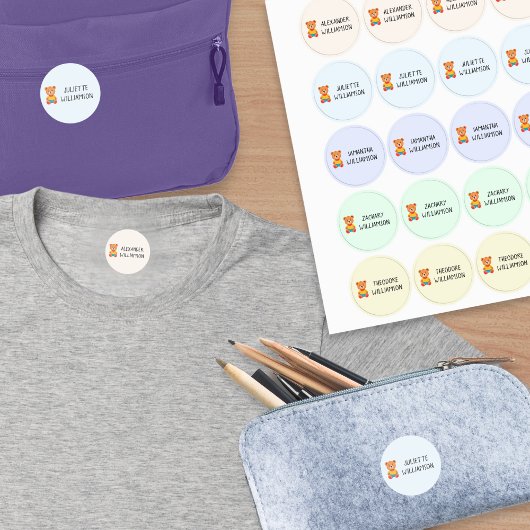 Étiquettes Teddy Bear Kids Nom du vêtement