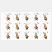 Étiquettes Teddy Foral Boy Rustic Happy Mail Baby shower (Feuille)