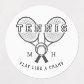 Étiquettes TENNIS monogramme personnalisé (Design 2)