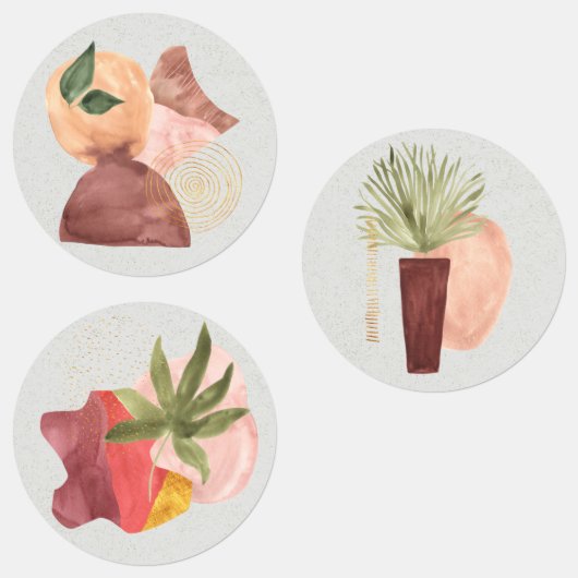 Étiquettes Terra Cotta Gold Parties scintillant Formes Cadeau (Groupe)