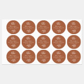 Étiquettes Terracotta et Branches Blanches Mariage Merci (Feuille)