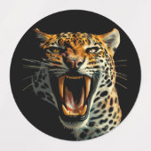 Étiquettes Tête d'attaque du léopard (Design 1)