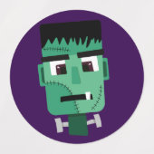 Étiquettes Tête de monstre de Frankenstein (Design 2)