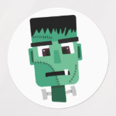 Étiquettes Tête de monstre de Frankenstein (Design 1)