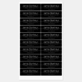 Étiquettes Texte blanc classique simple en noir (Feuille)