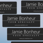 Étiquettes Texte blanc classique simple en noir