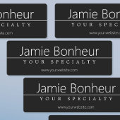 Étiquettes Texte blanc classique simple en noir