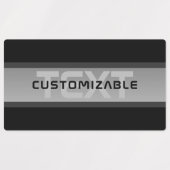 Étiquettes Texte Calqué Moderne Personnalisable | Noir & Gris (Design 1)