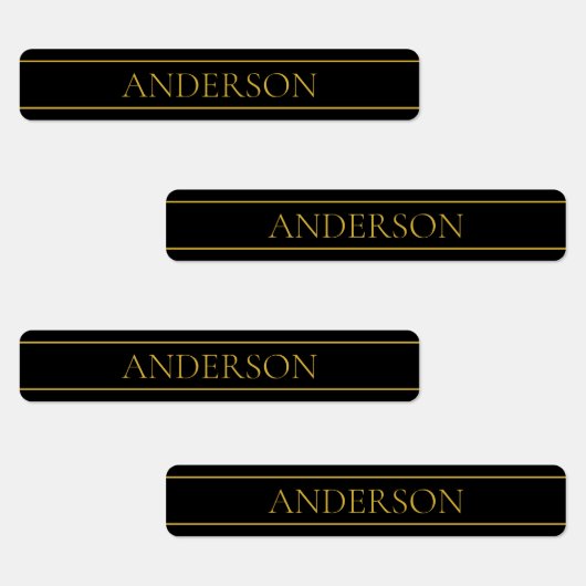 Étiquettes Texte et lignes Gold personnalisables (Groupe)