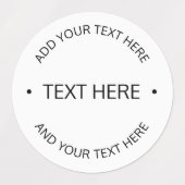 Étiquettes Texte modifiable simple et moderne | Blanc et noir (Design 1)