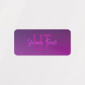 Étiquettes Texte monogramme modifiable moderne & Ombre violet (Design 1)