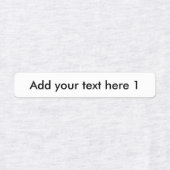 Étiquettes Texte personnalisé Quatre options différentes Vête (Design 1)