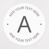 Étiquettes Texte personnalisé simple | Blanc et gris (Design 1)