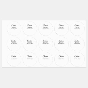 Étiquettes Texte simple minimal ajoutez votre nom ville télép
