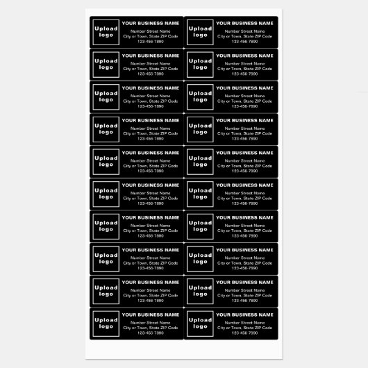 Étiquettes Textes minimaux d'affaires sur le rectangle noir a (Feuille)