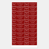 Étiquettes Textes minimaux d'affaires sur le rectangle rouge (Feuille)