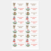 Étiquettes Textes personnalisés mignons Animaux de Noël étiqu (Feuille)